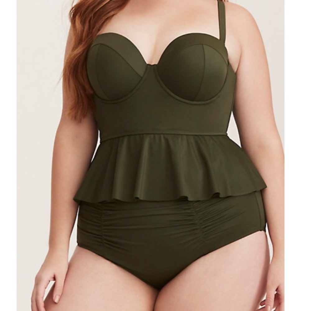 Olive Peplum Midkini